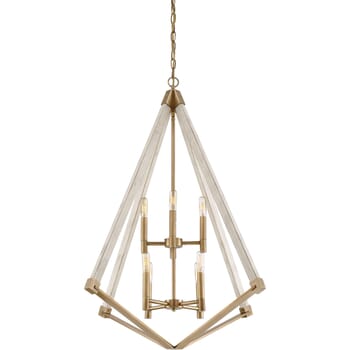 Quoizel Viewpoint 8-Light 38" Transitional Chandelier in Weathered Brass