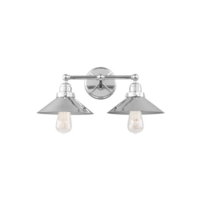 Feiss Hooper 19.75" 2-Light Bathroom Vanity Light in Chrome Feiss Hooper 19.75" 2-Light Bathroom Vanity Light in Chrome