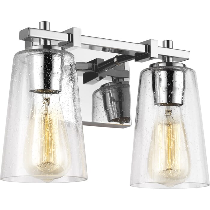 Generation Lighting Mercer 2-Light Bathroom Vanity Light in Chrome by Sean Lavin Generation Lighting Mercer 2-Light Bathroom Vanity Light in Chrome by Sean Lavin