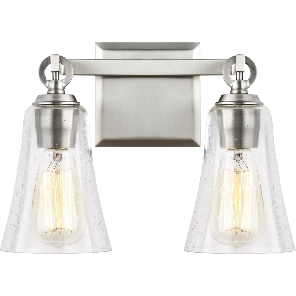 Generation Lighting Monterro 2-Light Bathroom Vanity Light in Satin Nickel by Sean Lavin