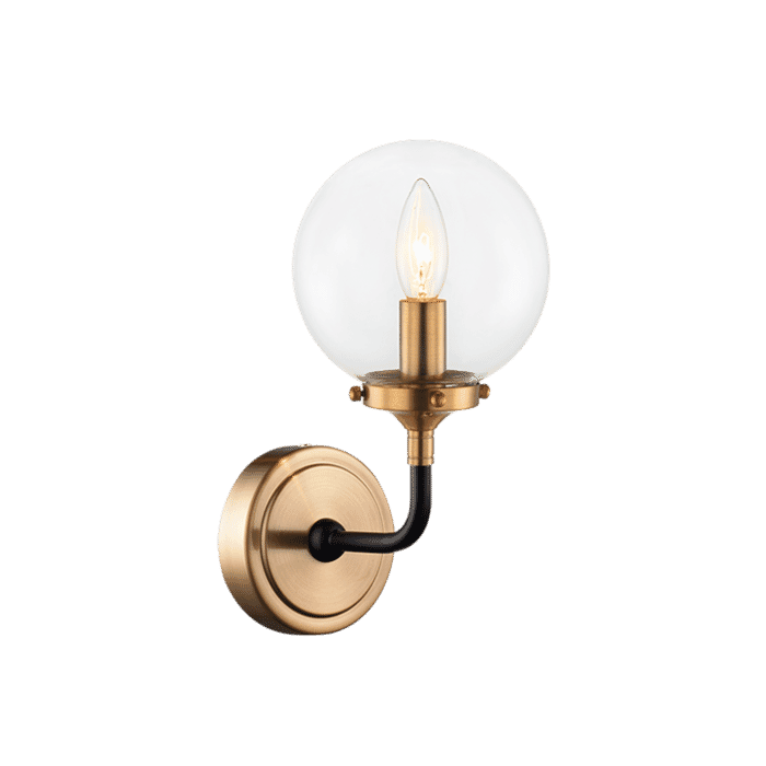 Matteo Particles 1-Light Wall Sconce In Aged Gold Brass Matteo Particles 1-Light Wall Sconce In Aged Gold Brass