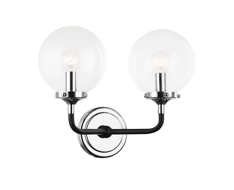 Matteo Particles 2-Light Wall Sconce In Black & Chrome