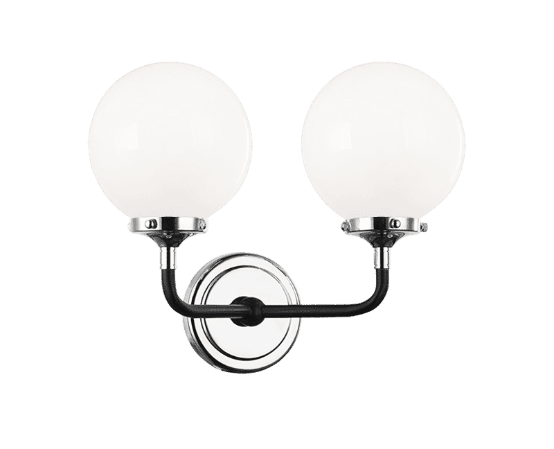 Matteo Particles 2-Light Wall Sconce In Black & Chrome