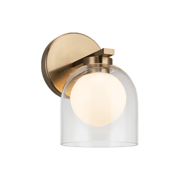 Matteo Derbishone 1-Light Wall Sconce In Aged Gold Brass Matteo Derbishone 1-Light Wall Sconce In Aged Gold Brass