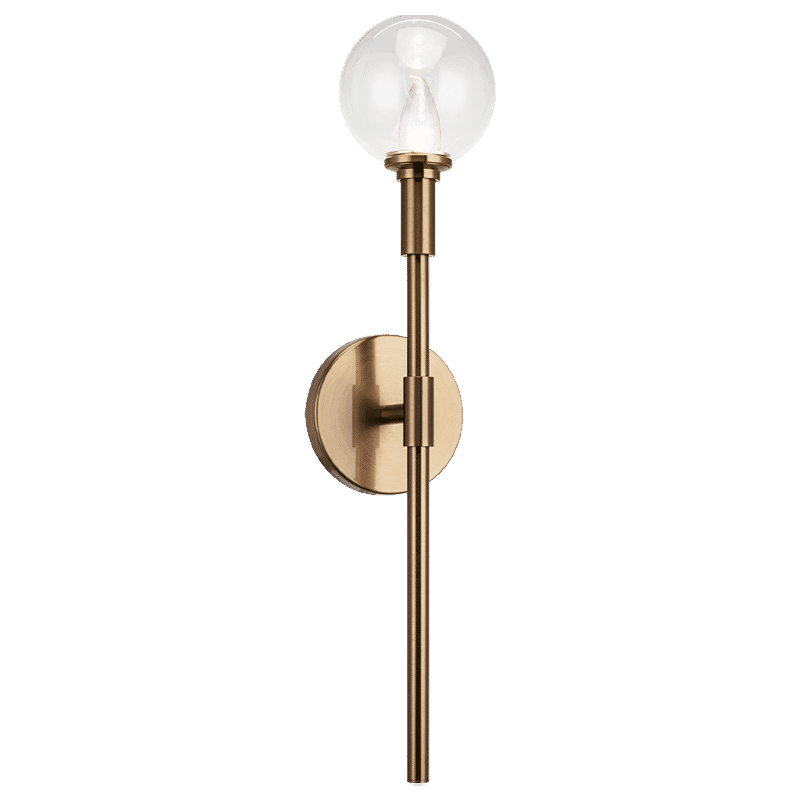 Matteo Candlestix 1-Light Wall Sconce In Aged Gold Brass