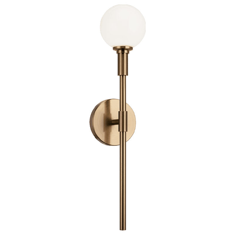 Matteo Candlestix 1-Light Wall Sconce In Aged Gold Brass