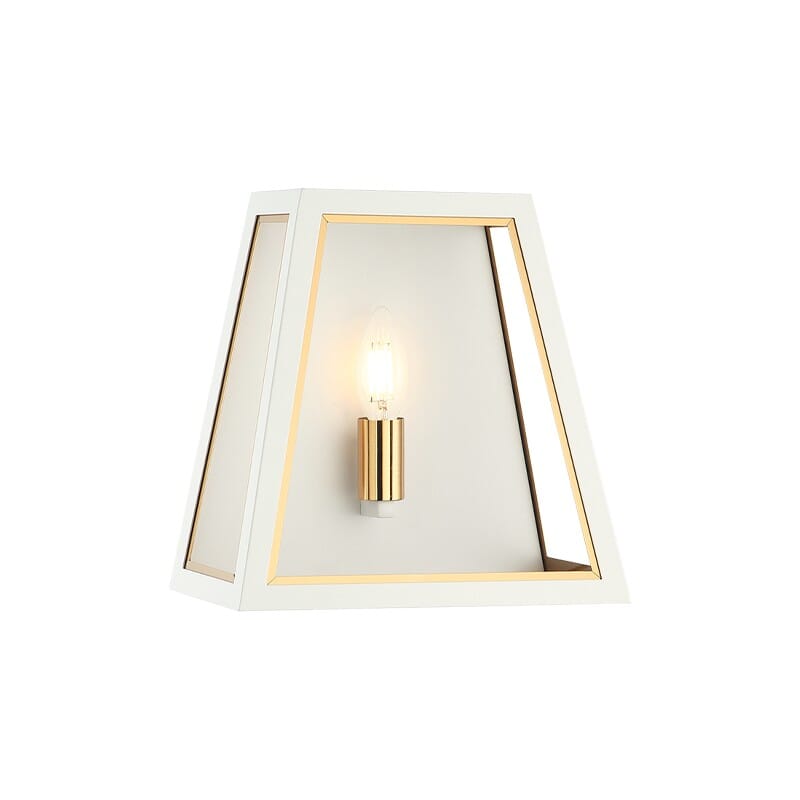 Rosalie 1-Light Wall Sconce in Aged Gold with White