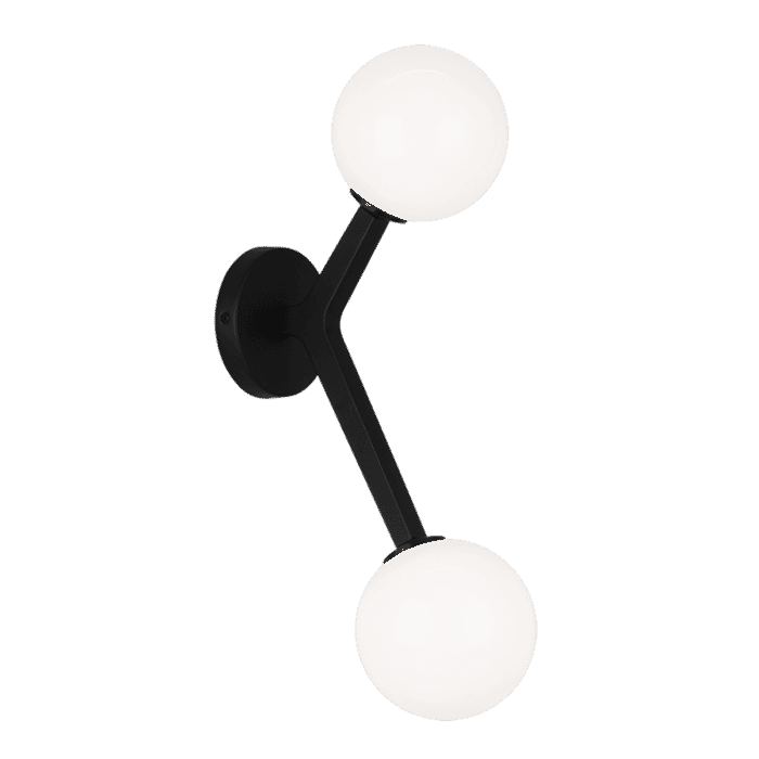 Matteo Rami 2-Light Wall Sconce In Black Matteo Rami 2-Light Wall Sconce In Black