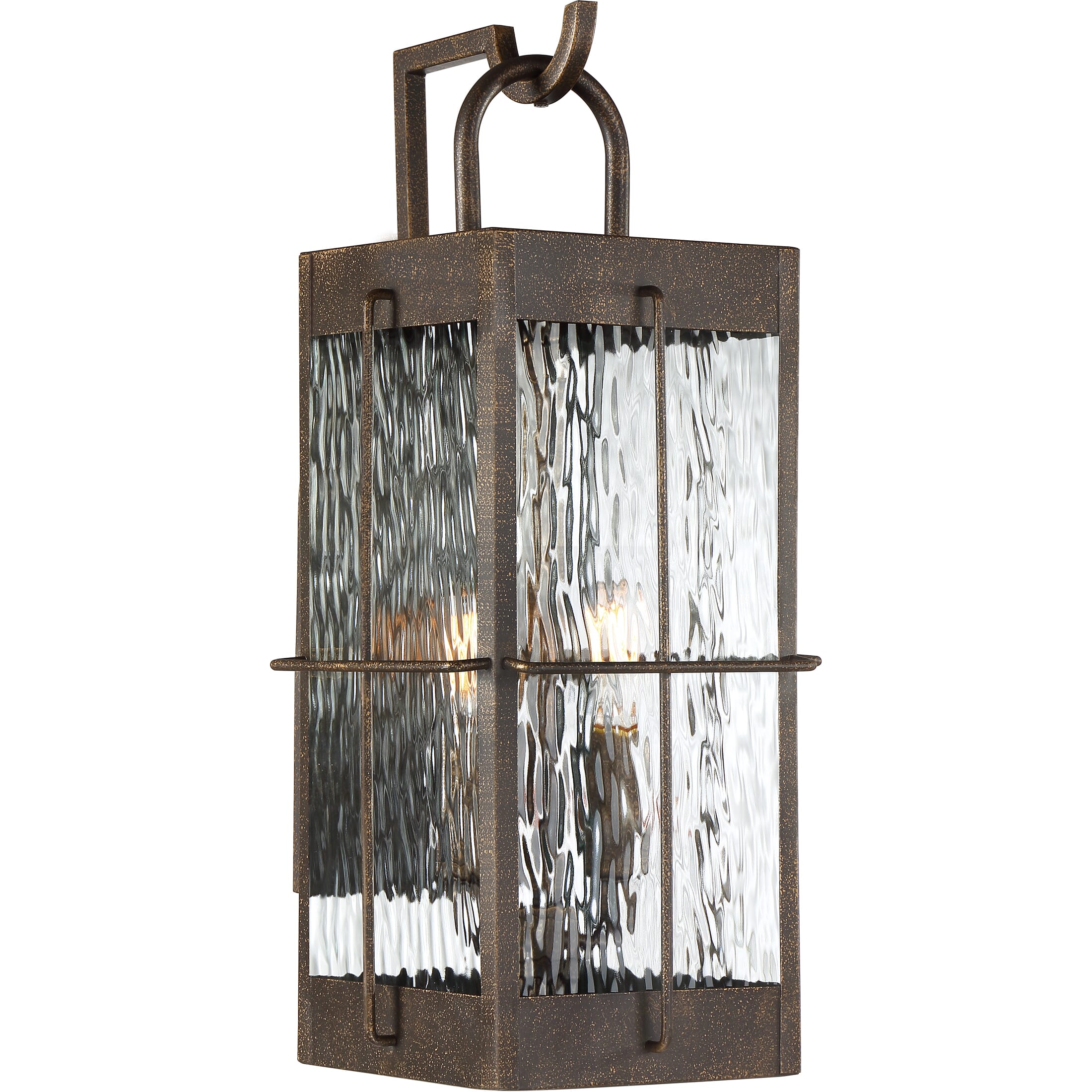 Ward 2-Light Outdoor Wall Lantern in Gilded Bronze