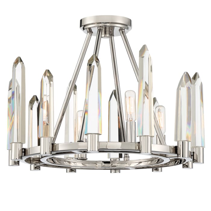 Crystorama Watson 4-Light Ceiling Light in Polished Nickel with Clear Glass Crystals Crystorama Watson 4-Light Ceiling Light in Polished Nickel with Clear Glass Crystals