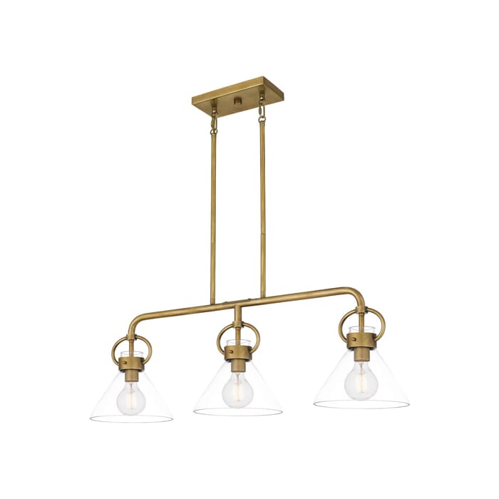 Quoizel Webster 3-Light Kitchen Island Light in Weathered Brass Quoizel Webster 3-Light Kitchen Island Light in Weathered Brass