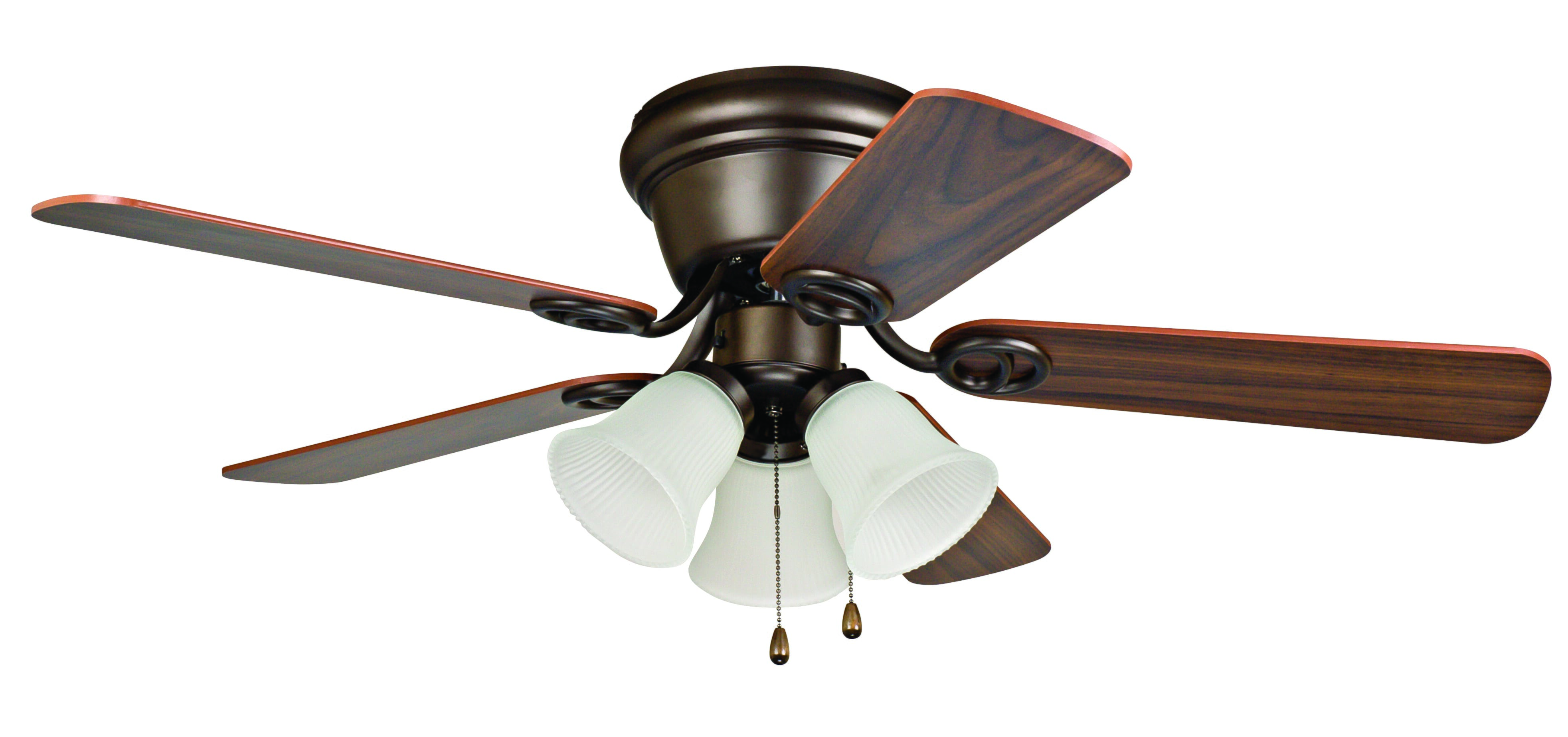 Wyman Flush Mount Ceiling Fan, Flush Mount Ceiling Fan Without Light Bronze