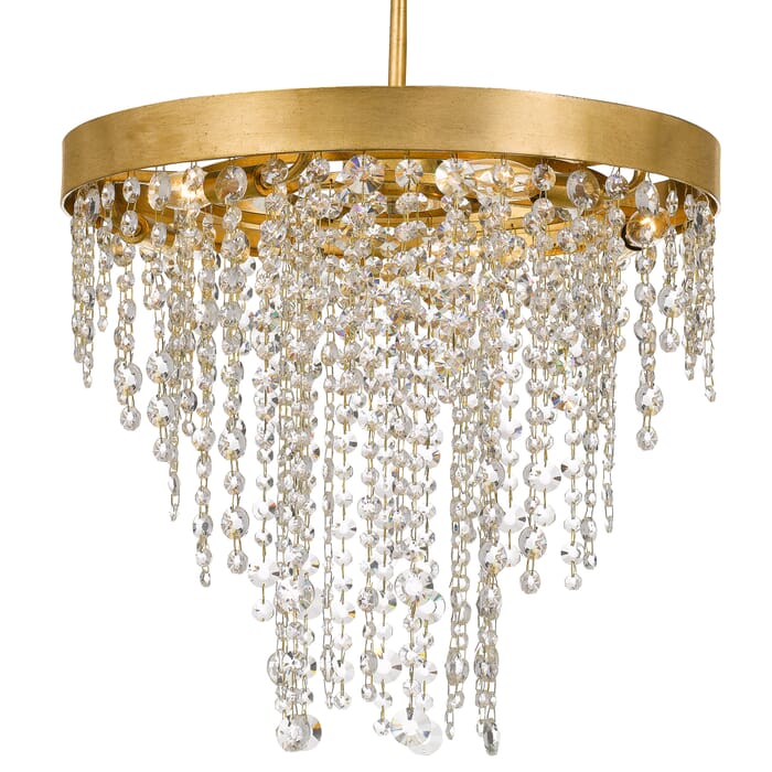 Crystorama Windham 5-Light 19" Transitional Chandelier in Antique Gold with Clear Hand Cut Crystals Crystorama Windham 5-Light 19" Transitional Chandelier in Antique Gold with Clear Hand Cut Crystals