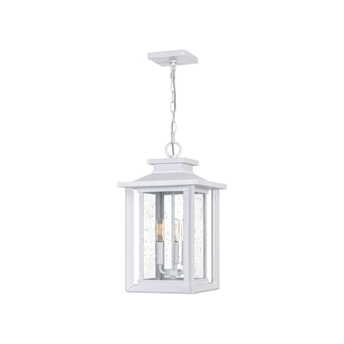 Quoizel Wakefield 3-Light Outdoor Hanging Light in White Lustre Quoizel Wakefield 3-Light Outdoor Hanging Light in White Lustre