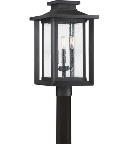 Wakefield 3-Light Outdoor Post Lantern in Earth Black