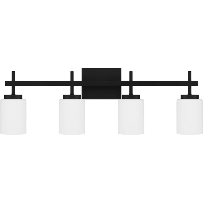 Wilburn 4-Light Bathroom Vanity Light in Matte Black Wilburn 4-Light Bathroom Vanity Light in Matte Black
