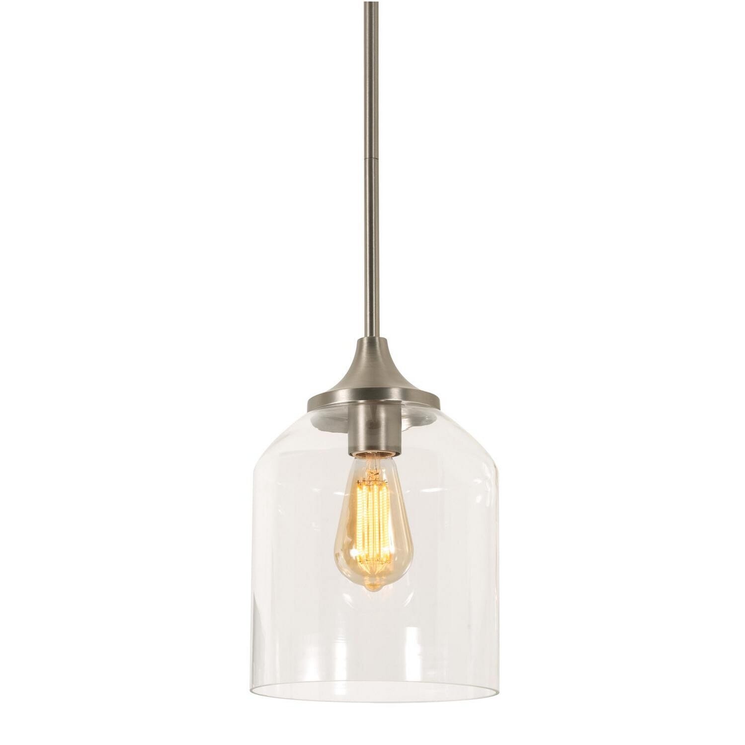 William 1-Light Pendant in Satin Nickel