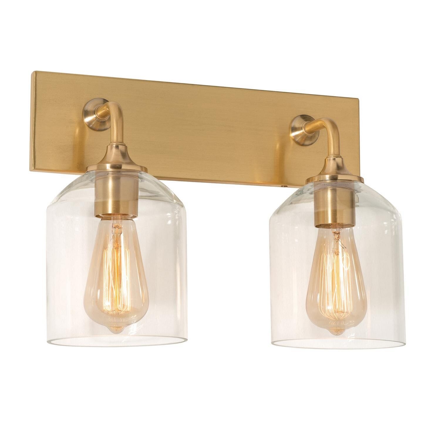 William 2-Light Vanity in Satin Brass