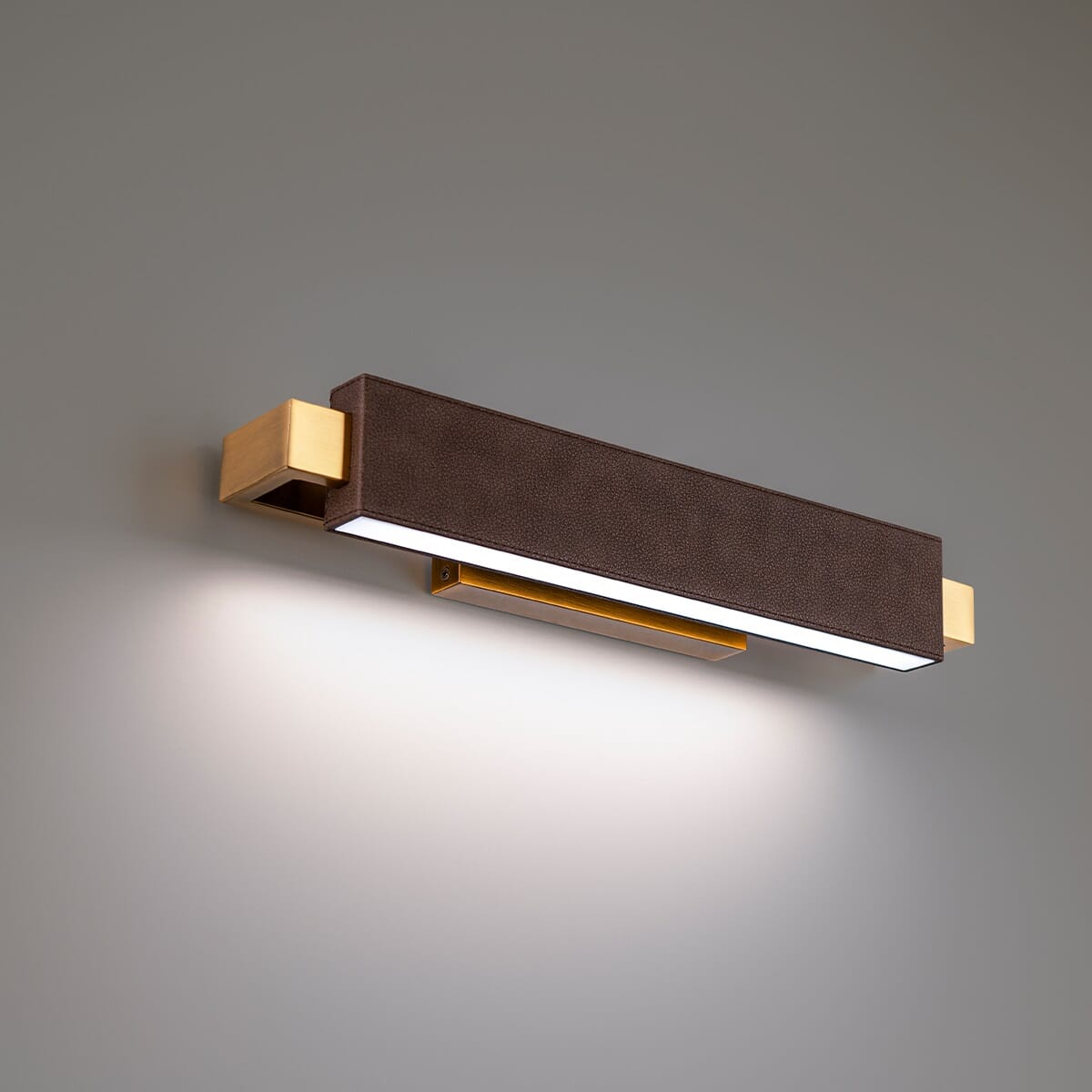 Modern Forms Kinsman Bathroom Vanity Light in Warm Brown and Aged Brass -  WS-28119-BW/AB