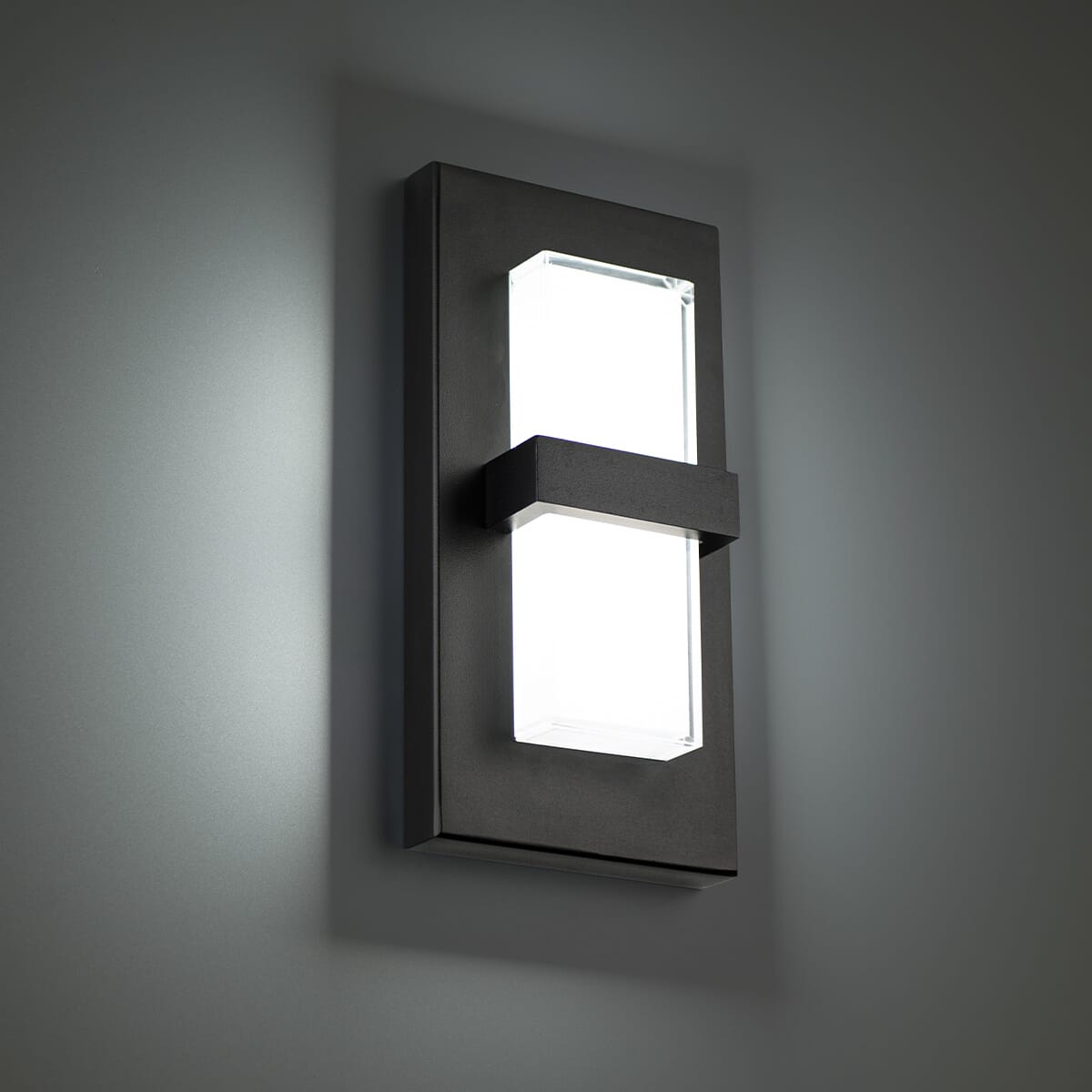 Black LED Outdoor Wall Light from the Bandeau Collection