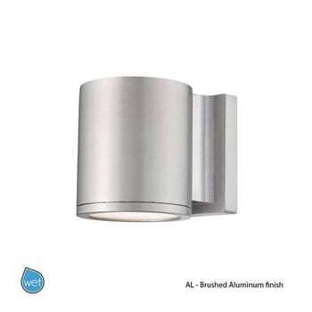 WAC Lighting 120V Tube LED Indoor/Outdoor Wall Light in Brushed Aluminum