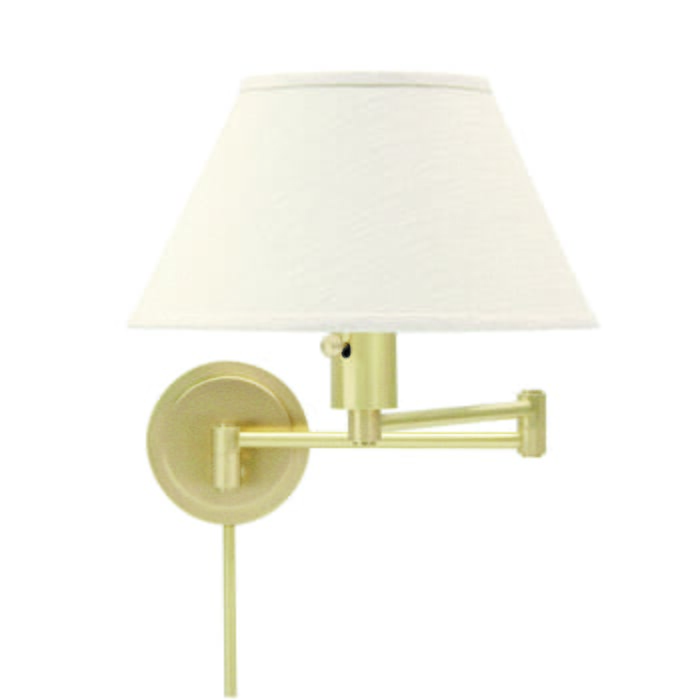 House of Troy Swing-Arm Wall Lamp in Satin Brass Finish House of Troy Swing-Arm Wall Lamp in Satin Brass Finish