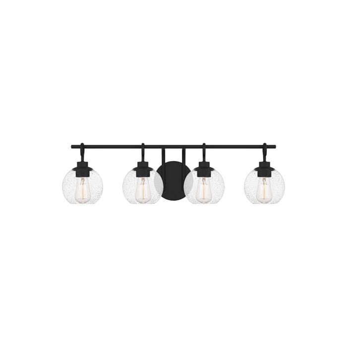 Quoizel Winston 4-Light Bathroom Vanity Light in Matte Black Quoizel Winston 4-Light Bathroom Vanity Light in Matte Black