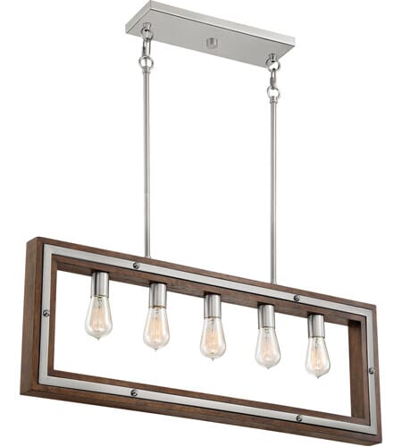 Quoizel Westerly 5 Light Kitchen Island Light In Brushed Nickel Lightsonline Com