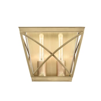 Alora Lattice 2-Light Pendant Light in Vintage Brass