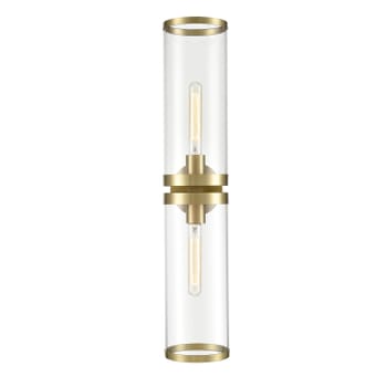 Alora Revolve 2-Light Bathroom Vanity Light tural Brass And Clear Glass