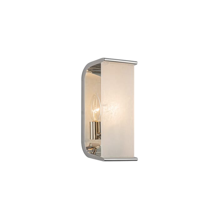 Abbott 1-Light Wall Sconce in Polished Nickel with Alabaster Abbott 1-Light Wall Sconce in Polished Nickel with Alabaster