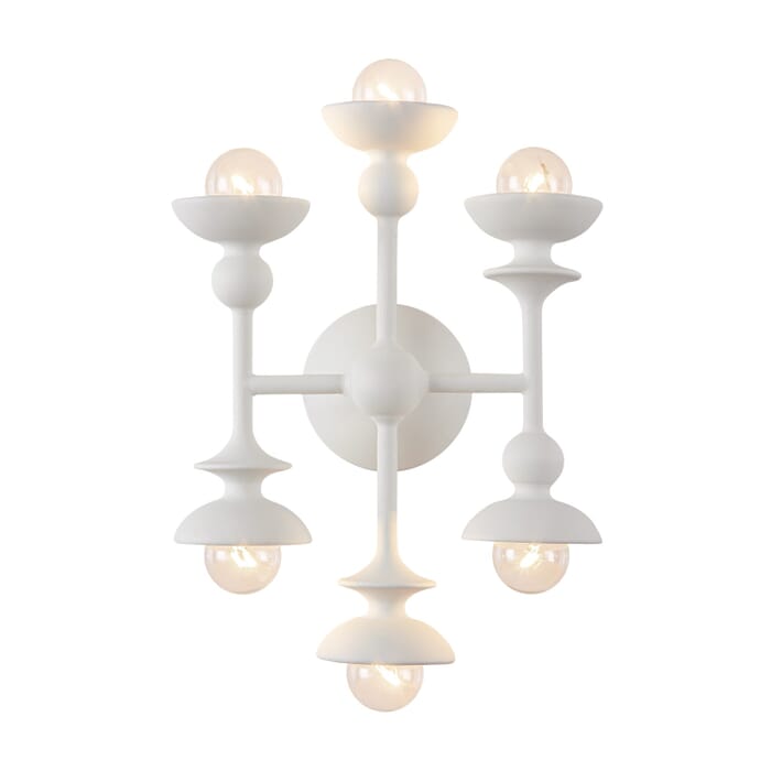 Cadence 6-Light Bathroom Vanity Light in Antique White Cadence 6-Light Bathroom Vanity Light in Antique White