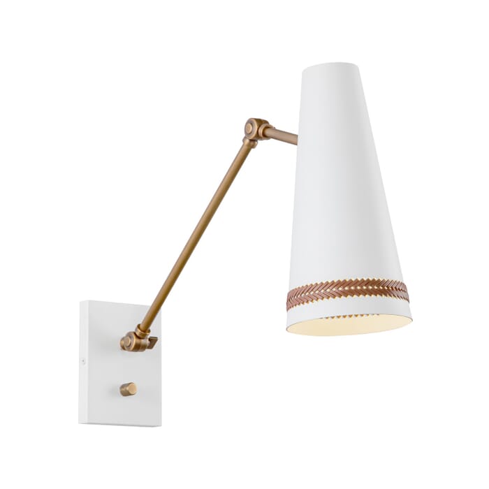 Brickell 1-Light Wall Sconce in Matte White with Hazelnut Leather Brickell 1-Light Wall Sconce in Matte White with Hazelnut Leather