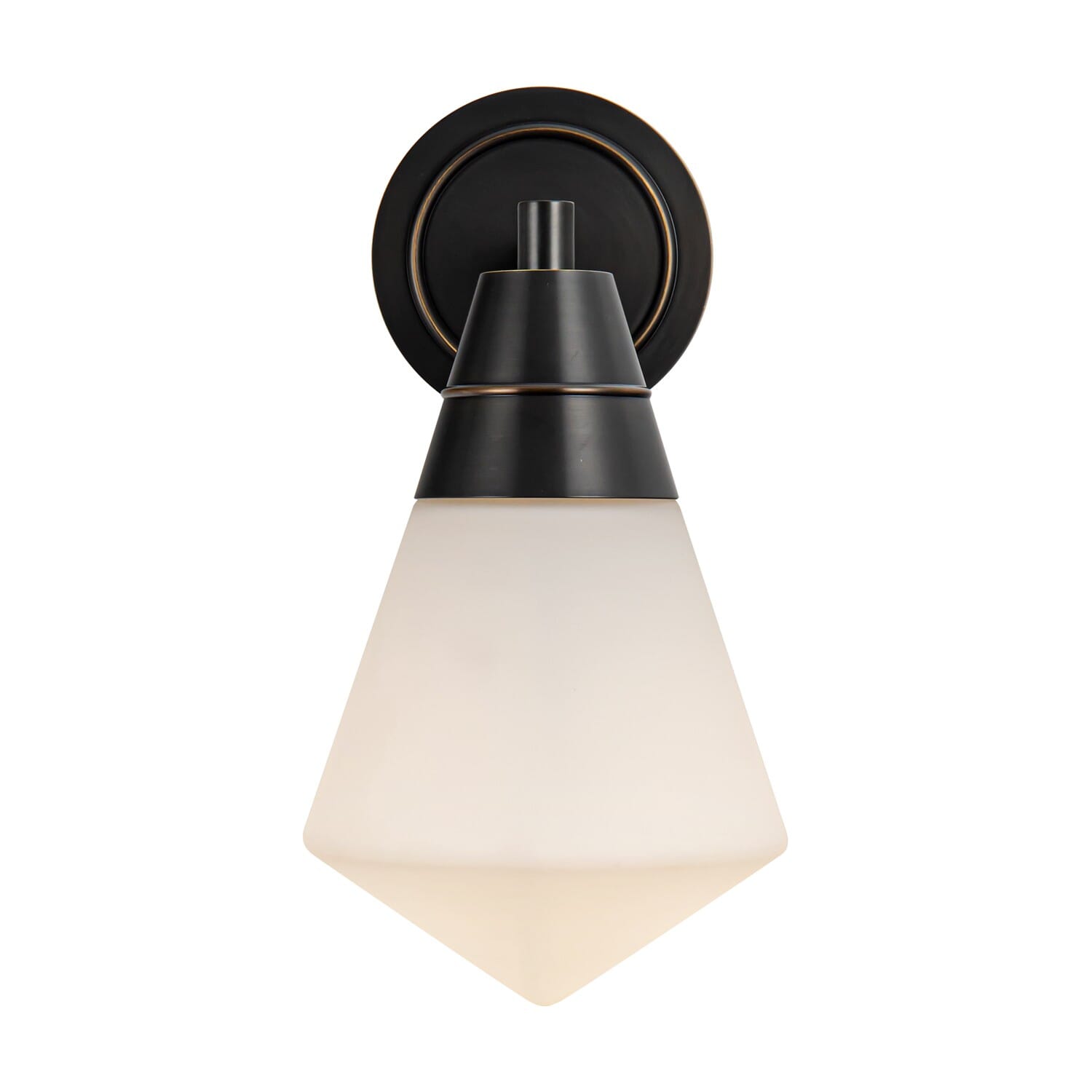 Willard 1-Light Wall Sconce in Urban Bronze with Matte Opal Glass