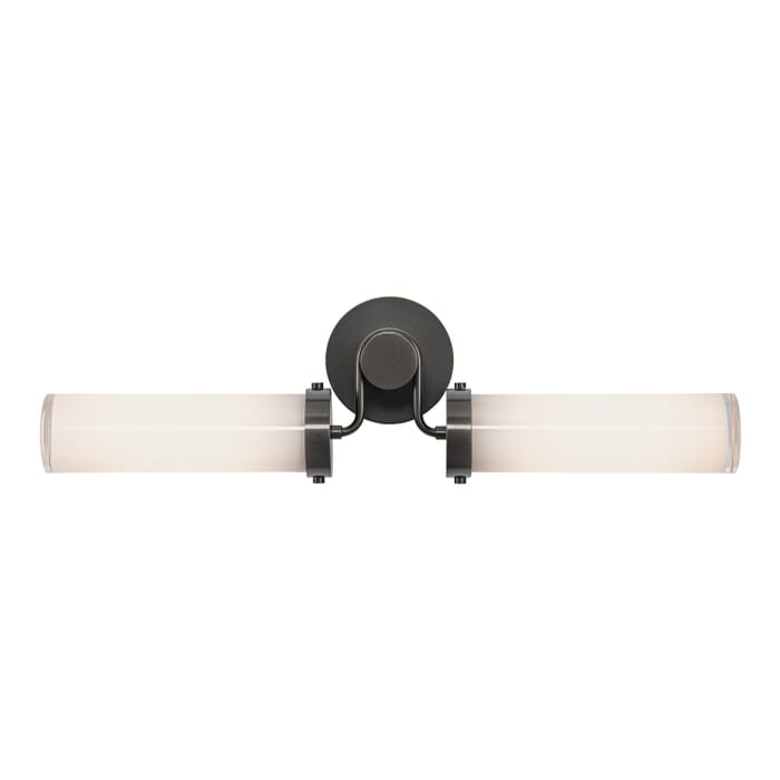Wynwood 2-Light Bathroom Vanity Light in Urban Bronze with Glossy Opal Glass Wynwood 2-Light Bathroom Vanity Light in Urban Bronze with Glossy Opal Glass