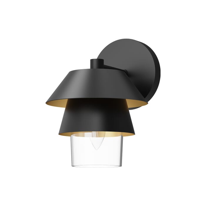 Tetsu 1-Light Wall Sconce in Matte Black with Clear Glass Tetsu 1-Light Wall Sconce in Matte Black with Clear Glass