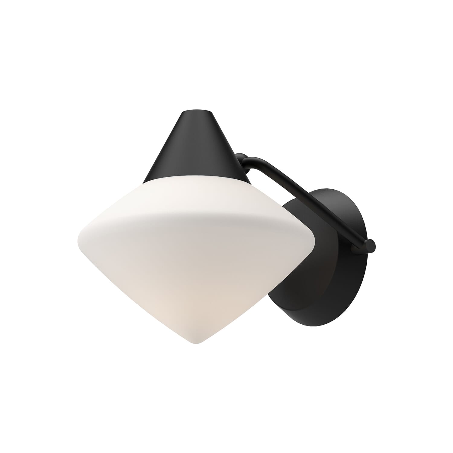 Nora 1-Light Bathroom Vanity Light in Matte Black with Opal Glass