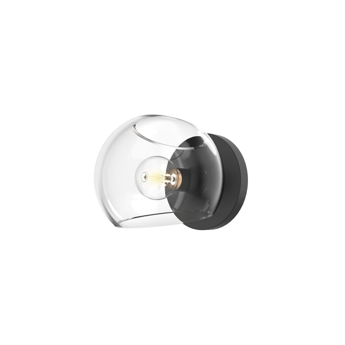 Willow 1-Light Bathroom Vanity Light in Matte Black with Clear Glass Willow 1-Light Bathroom Vanity Light in Matte Black with Clear Glass
