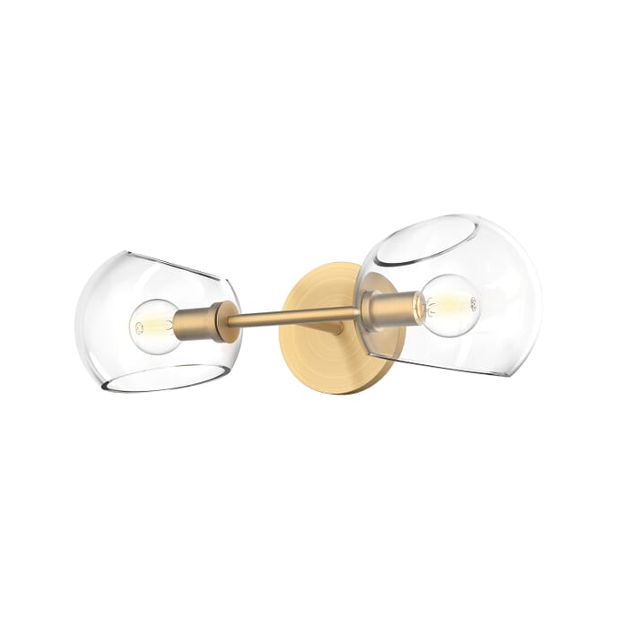 Willow 2-Light Bathroom Vanity Light in Brushed Gold Willow 2-Light Bathroom Vanity Light in Brushed Gold