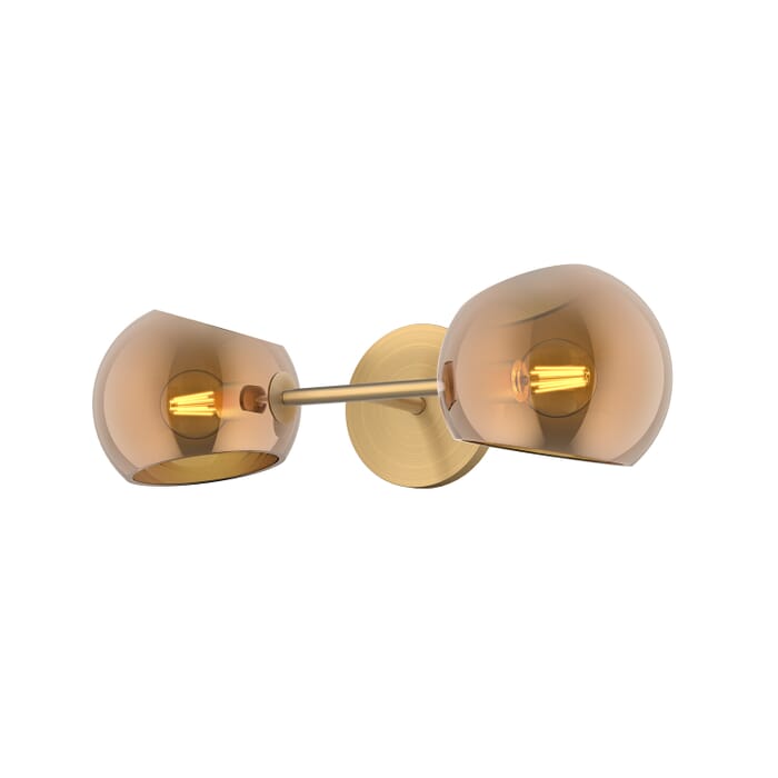 Willow 2-Light Bathroom Vanity Light in Brushed Gold Willow 2-Light Bathroom Vanity Light in Brushed Gold