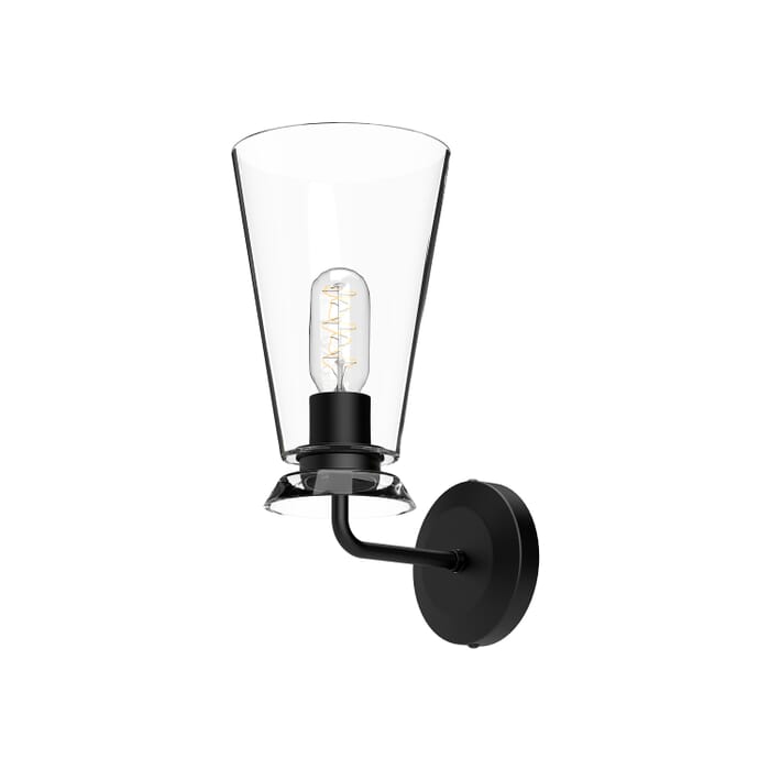 Salem 1-Light Bathroom Vanity Light in Matte Black with Clear Glass Salem 1-Light Bathroom Vanity Light in Matte Black with Clear Glass