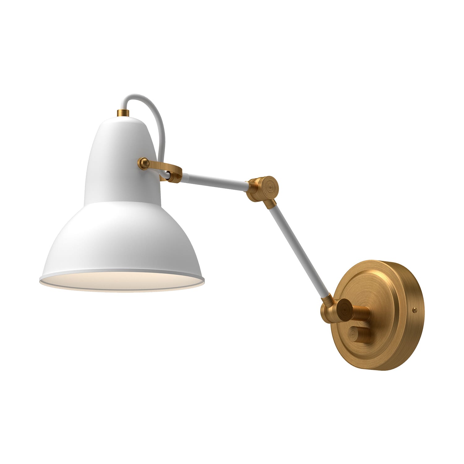 Felix 1-Light Bathroom Vanity Light in Aged Gold with White