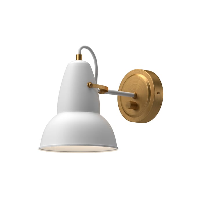 Felix 1-Light Bathroom Vanity Light in Aged Gold with White Felix 1-Light Bathroom Vanity Light in Aged Gold with White