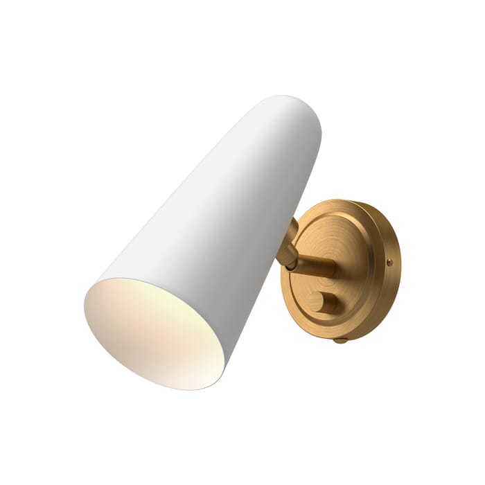 Daniel 1-Light Bathroom Vanity Light in Aged Gold with White Daniel 1-Light Bathroom Vanity Light in Aged Gold with White