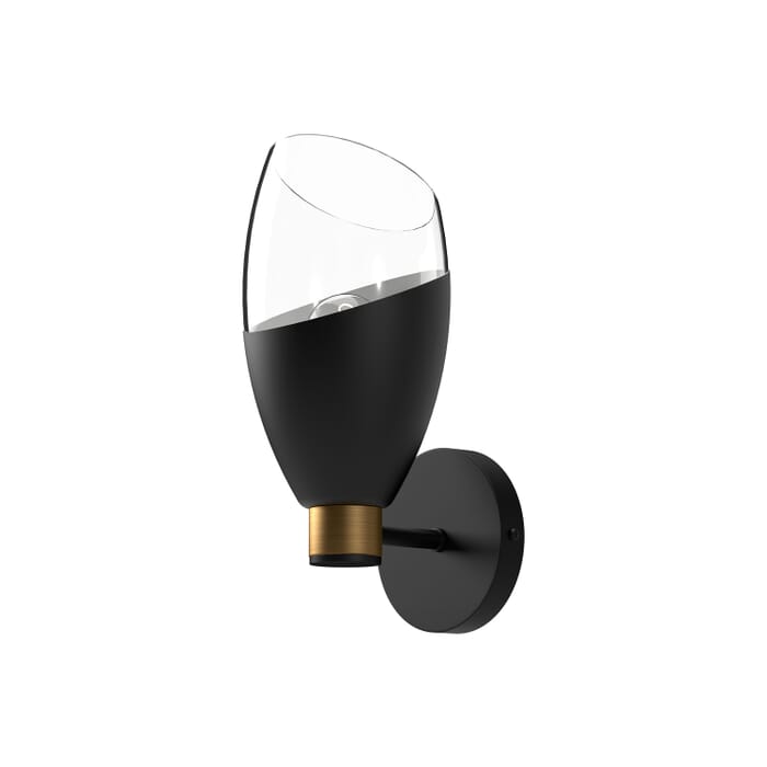 Capri 1-Light Bathroom Vanity Light in Matte Black with Clear Glass Capri 1-Light Bathroom Vanity Light in Matte Black with Clear Glass
