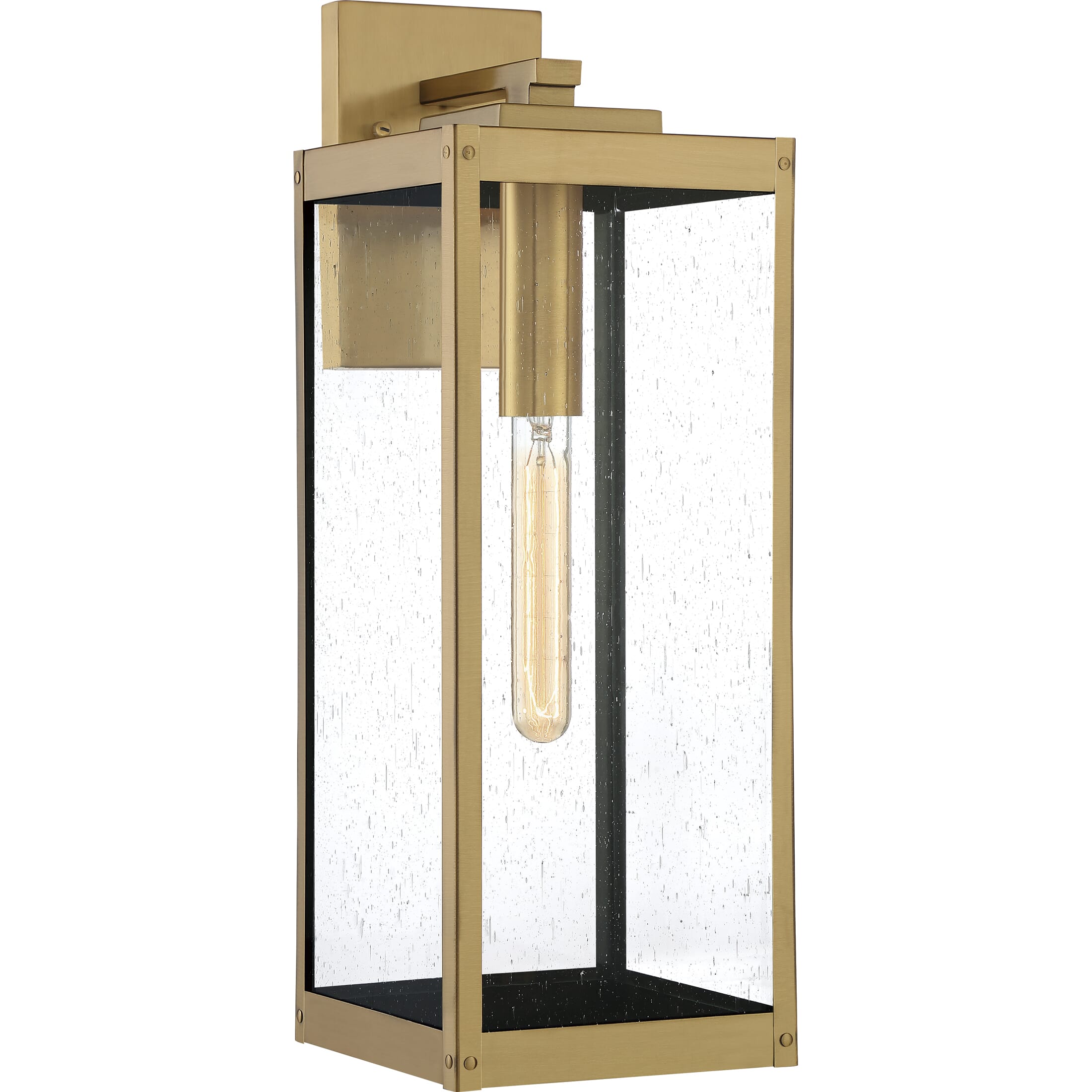 Westover 1-Light Outdoor Wall Lantern in Antique Brass