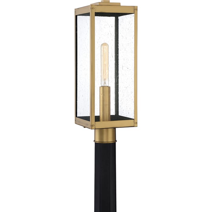 Quoizel Westover 7" Outdoor Post Light in Antique Brass Quoizel Westover 7" Outdoor Post Light in Antique Brass