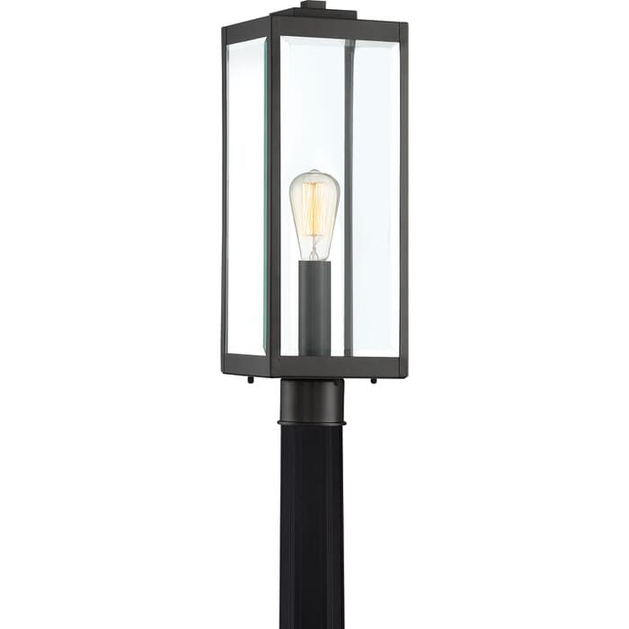 Quoizel Westover 7" Outdoor Post Light in Earth Black Quoizel Westover 7" Outdoor Post Light in Earth Black