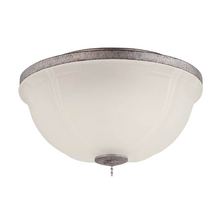 Craftmade Bowl Fan Light Kit in Tarnished Silver with White Frost Glass Craftmade Bowl Fan Light Kit in Tarnished Silver with White Frost Glass