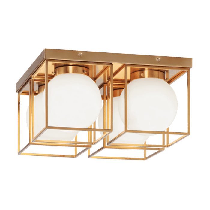 Matteo Squircle 4-Light Ceiling Light In Aged Gold Brass Matteo Squircle 4-Light Ceiling Light In Aged Gold Brass